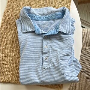 Men's vineyard vines  Blue Striped “Island” polo Shirt, size large